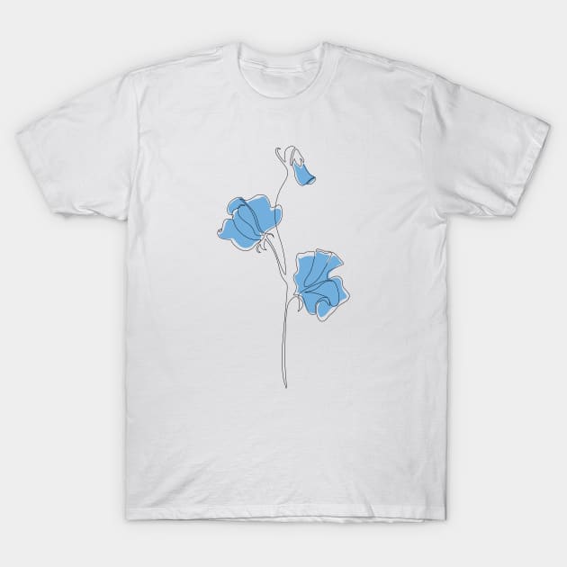 Blue Sweet Pea T-Shirt by Explicit Design